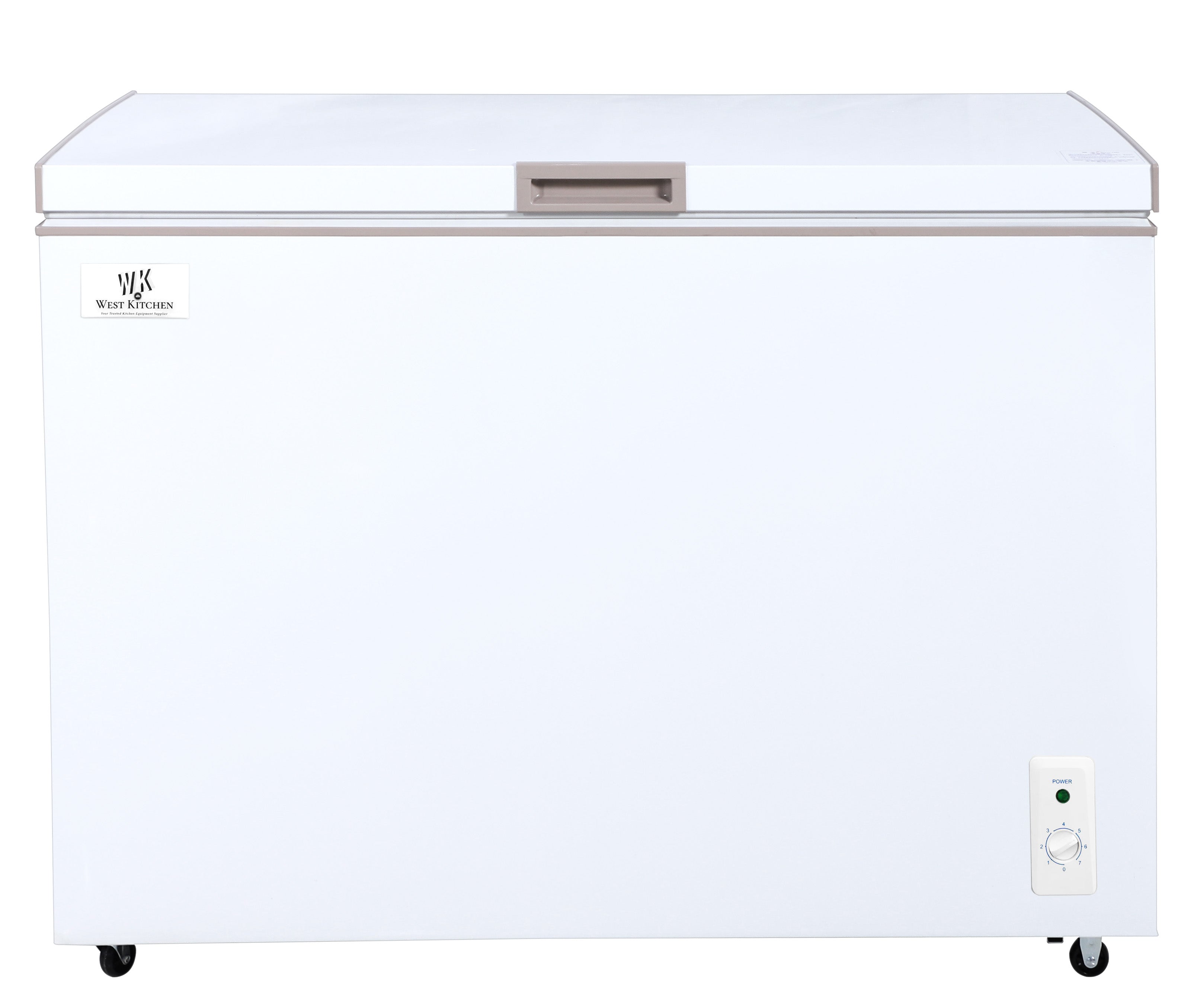 West Kitchen BD-299K 44"W White Chest Freezer or Refrigerator With Single Solid Lid
