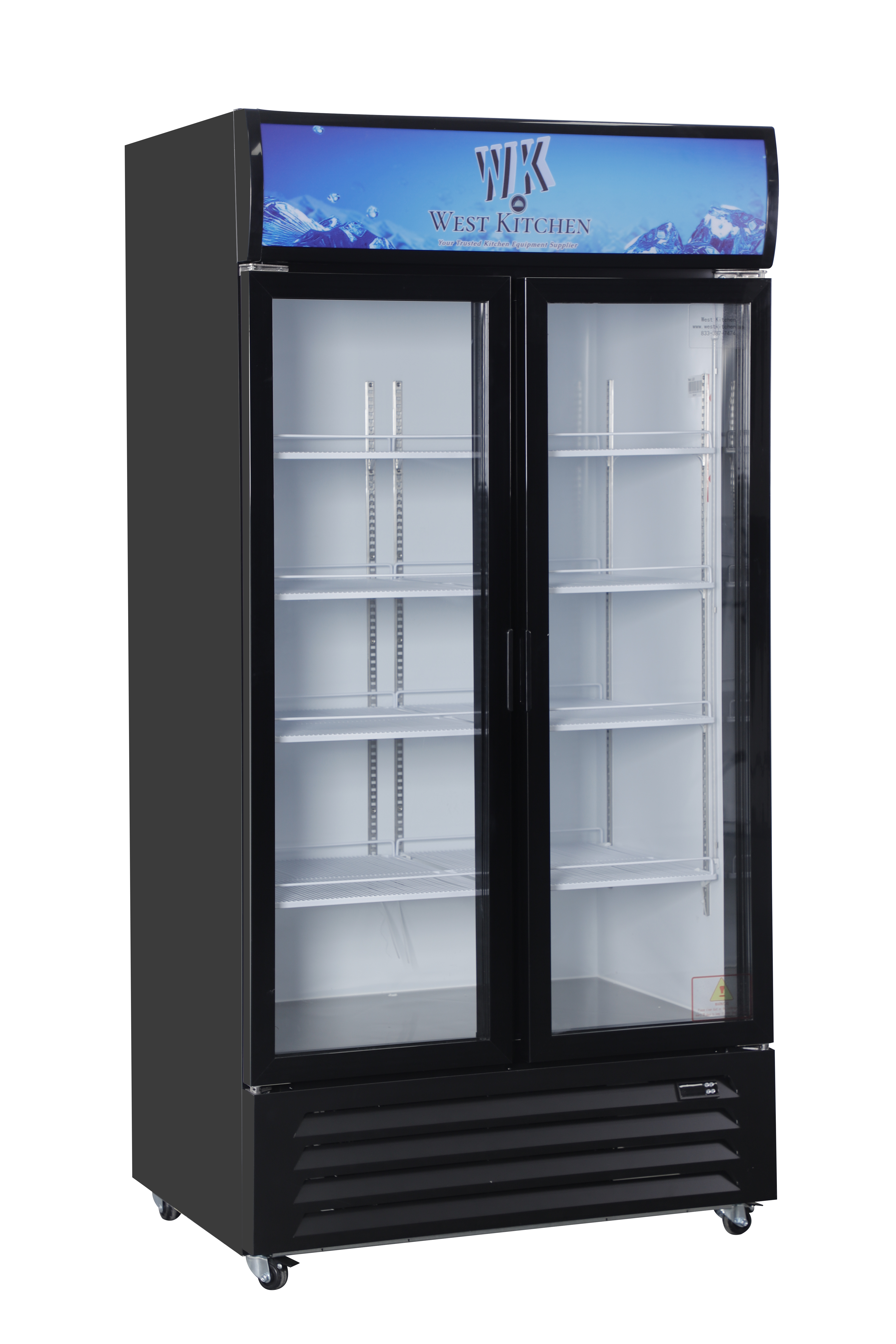 West Kitchen WLG-960M2WP 50"W 2 Door Swing Glass Merchandiser Refrigerator