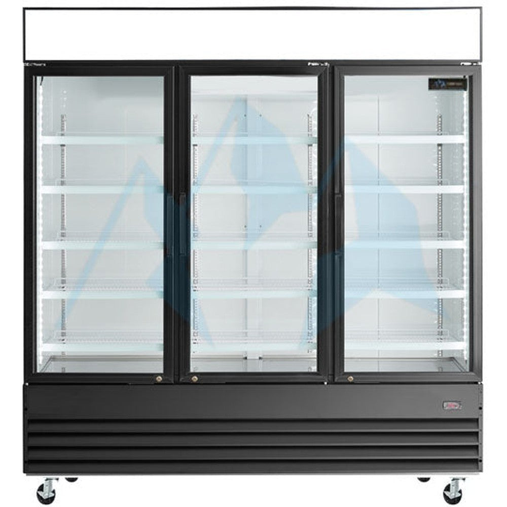 West Kitchen GLD81R 80"W 3 Door Swing Glass Merchandiser Refrigerator