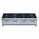a stainless steel stove top with four burners