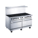 a double oven with two burners and two ovens