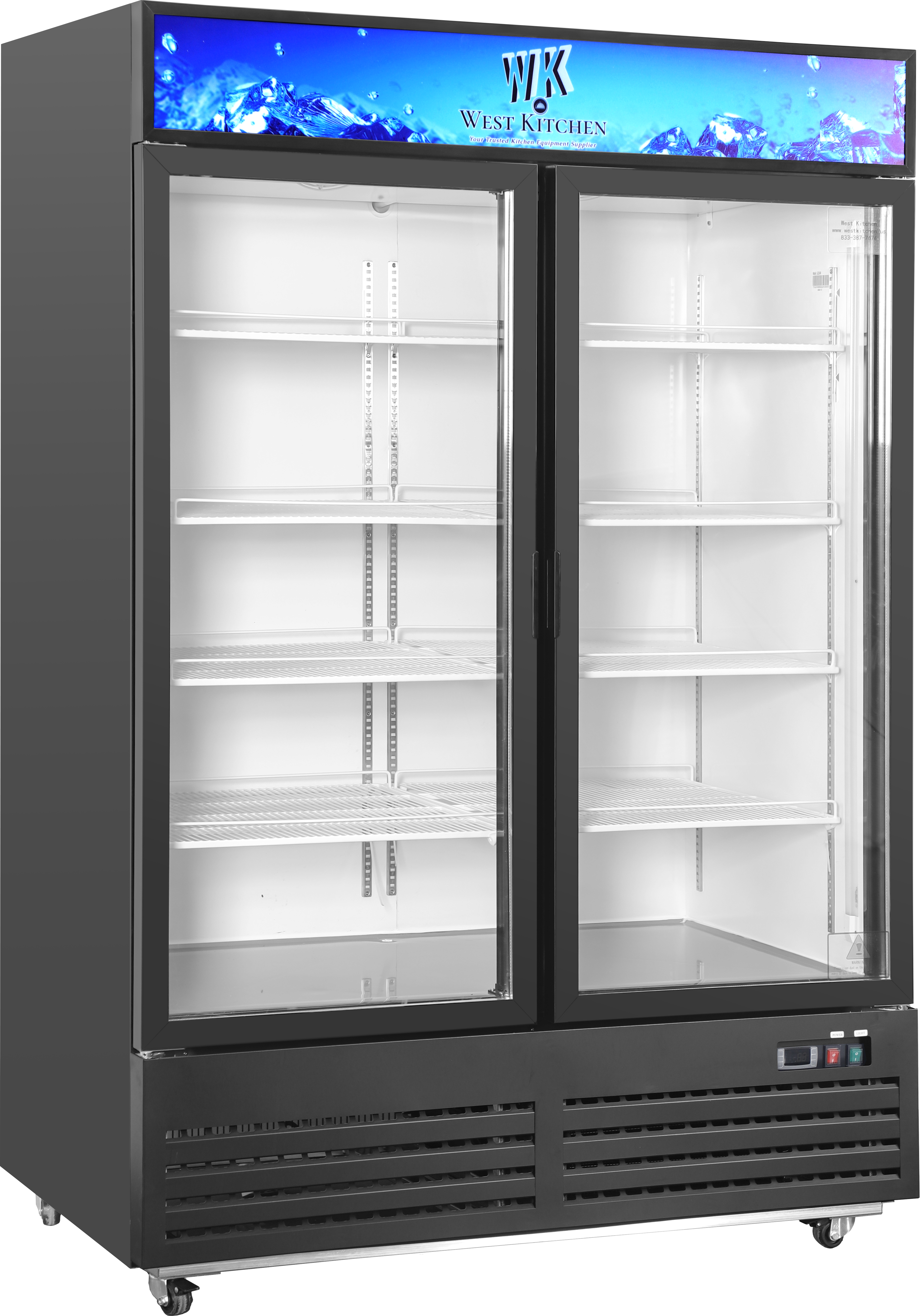 West Kitchen WKPF-49BG 54"W 2 Door Glass Reach-In Merchandiser Freezer