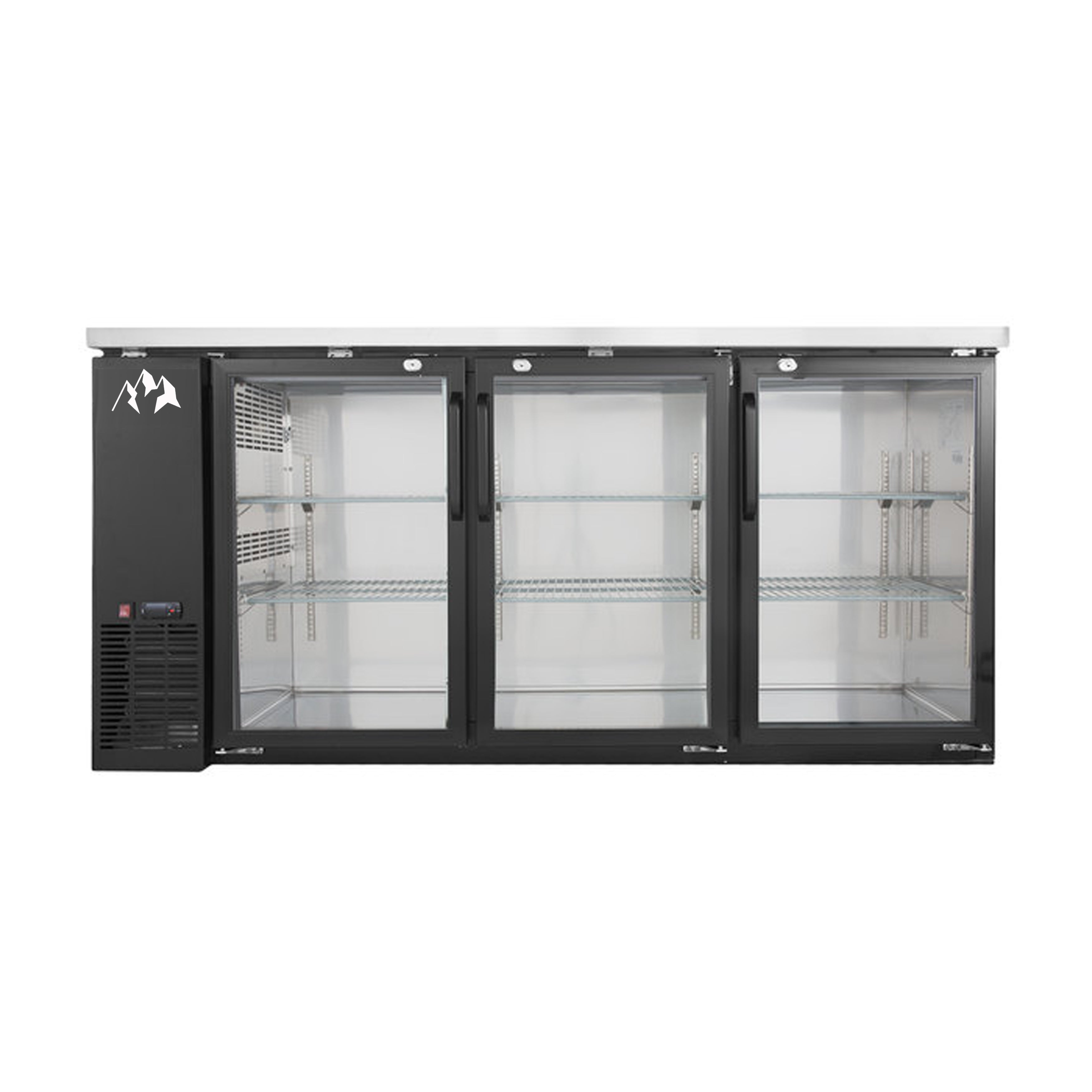 West Kitchen WBB-72G-HC 73"W Back Bar Refrigerator with 3 Glass Doors