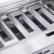 a close up of a grill with a grill grate