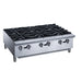 a stainless steel stove top with four burners