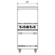a drawing of a double oven with two doors