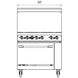 a drawing of an oven with three burners