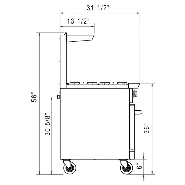a drawing of a cart with wheels