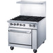 a stainless steel gas range with four burners