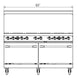 a drawing of a double oven with four drawers
