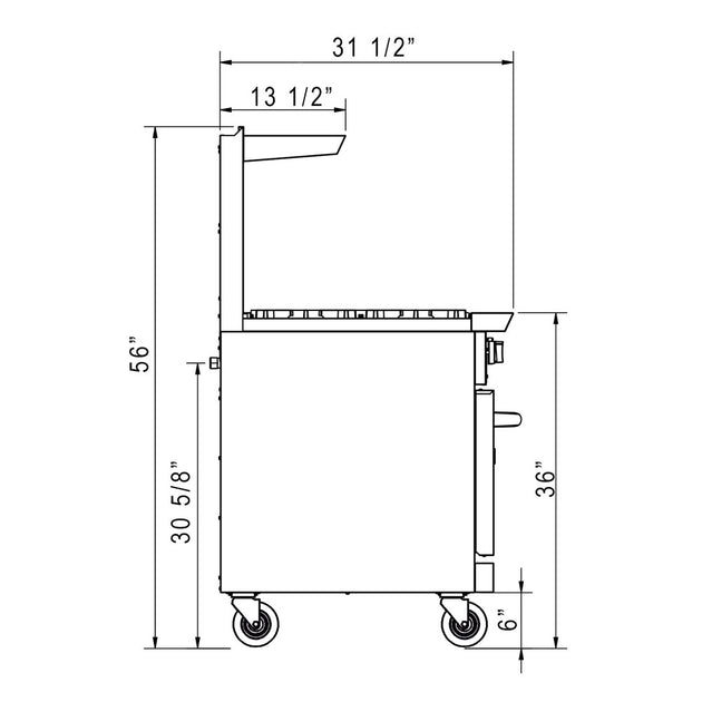 a drawing of a cart with wheels